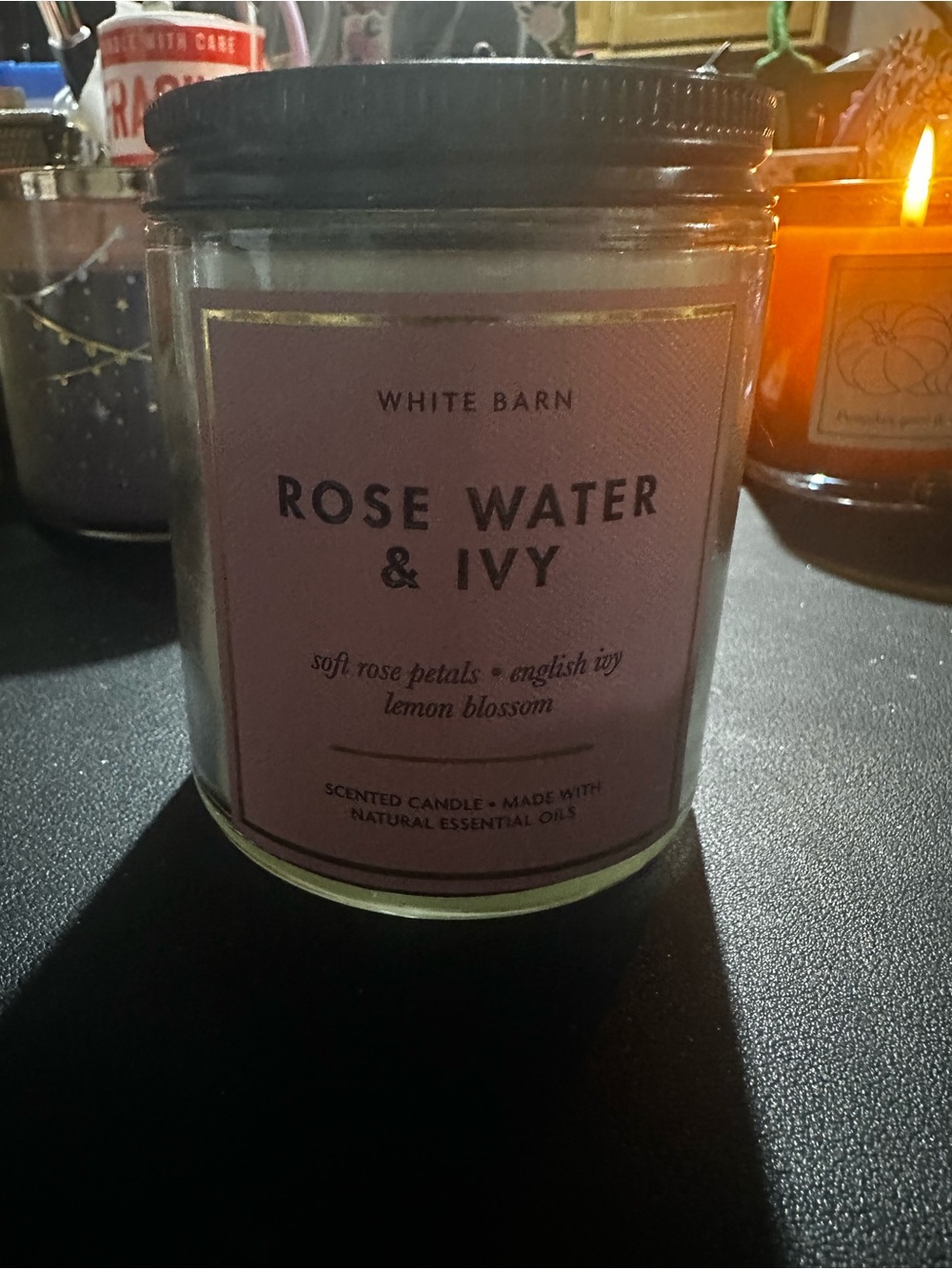 White Barn Rose Water & Ivy Candle - Pink Label